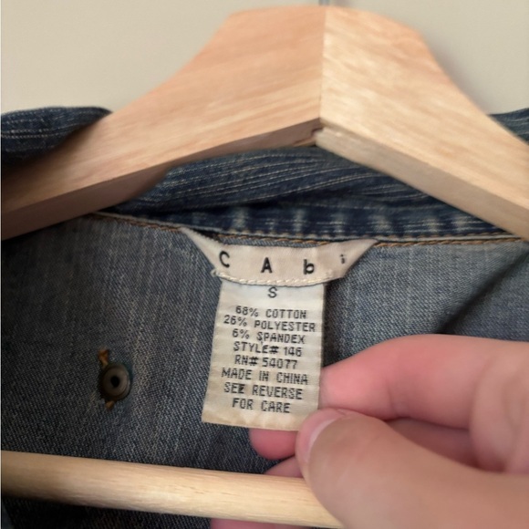 CAbi Blue Jean Jacket with Unique Buttons - Picture 7 of 11